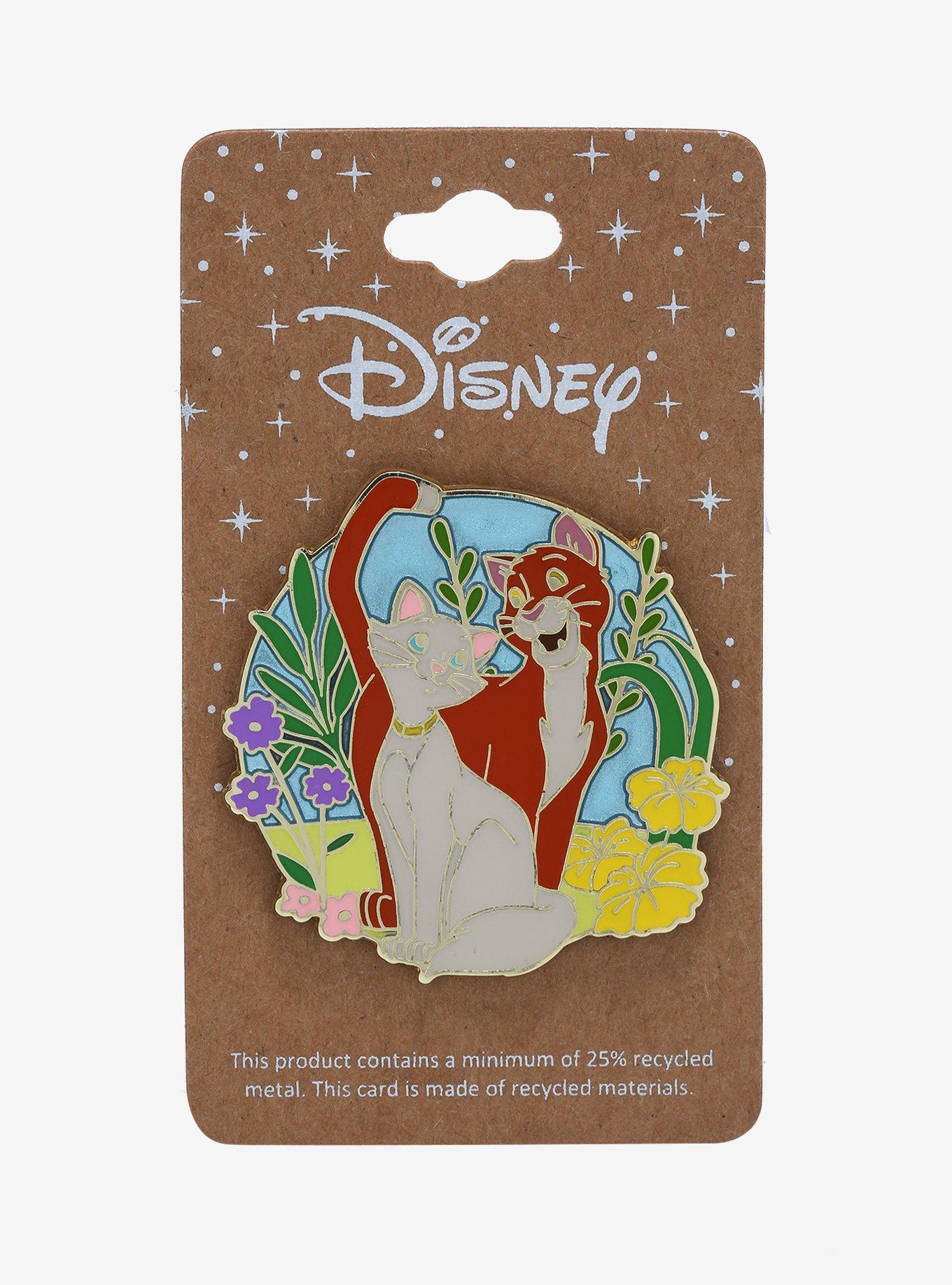 Disney The Aristocats Duchess & Thomas O&rsquo;Malley Floral Enamel Pin - BoxLunch Exclusive, , hi-res