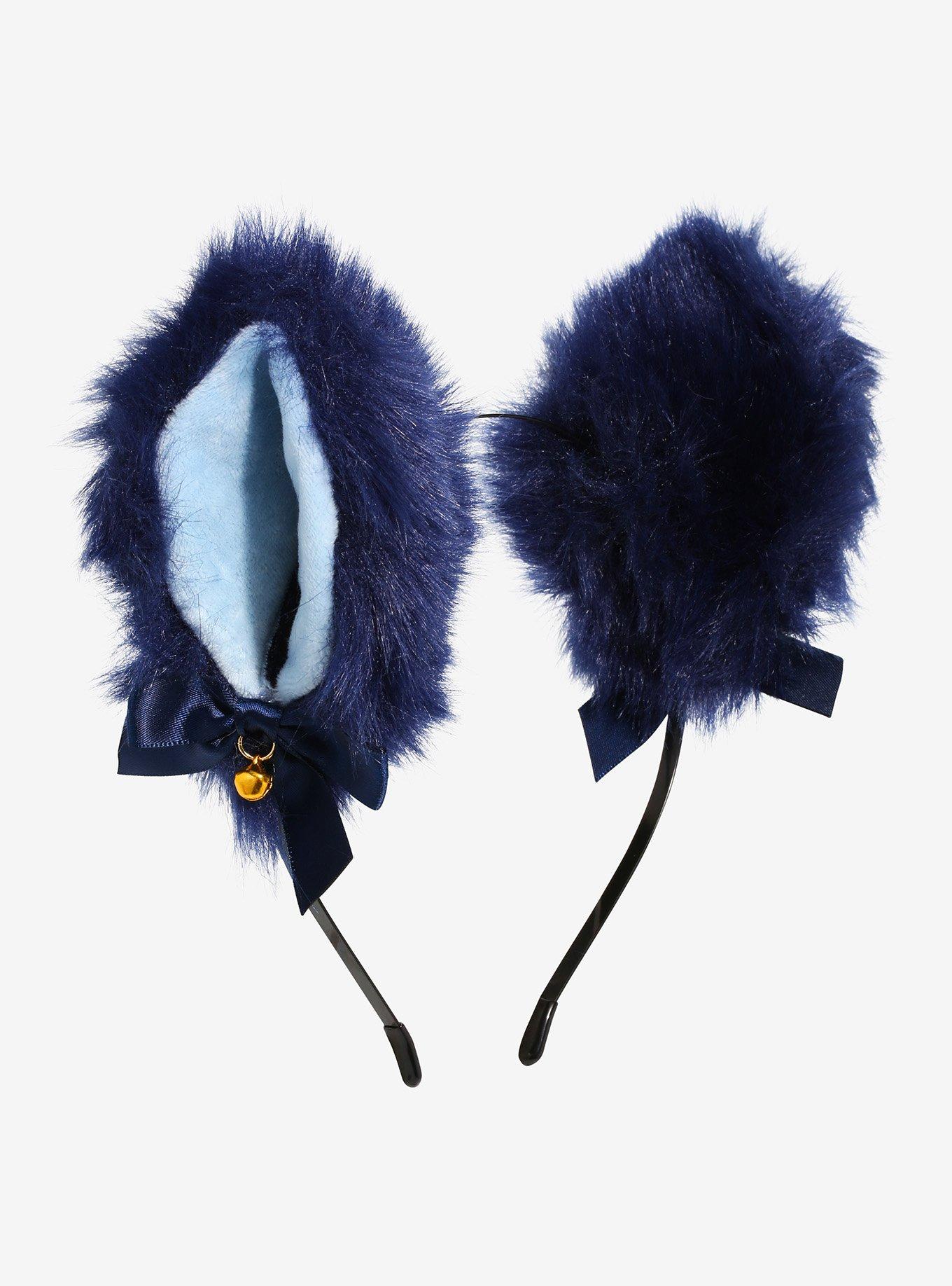 Navy Blue Cat Ear Headband, , alternate