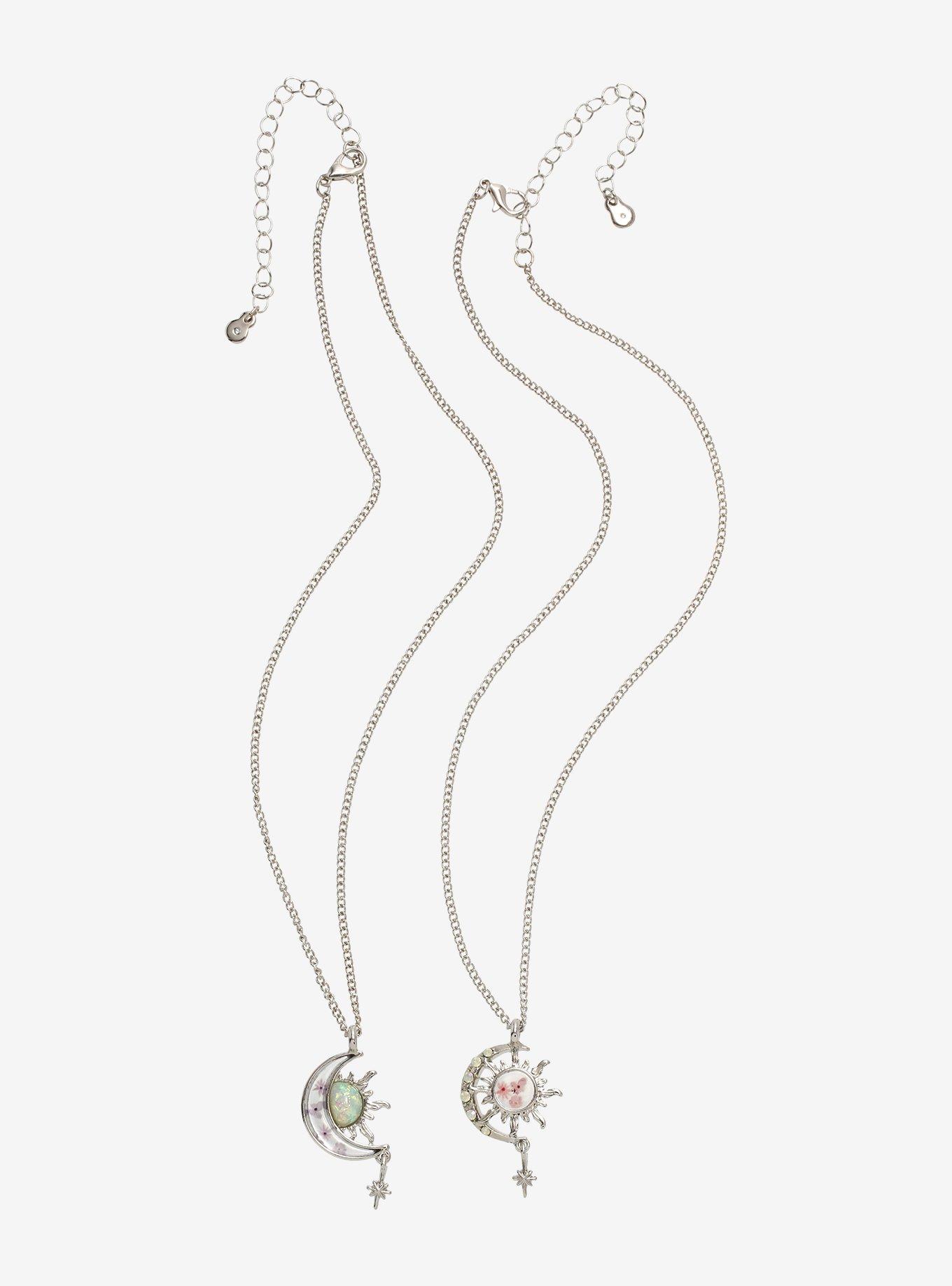 Celestial Dried Floral Best Friend Necklace Set, , alternate