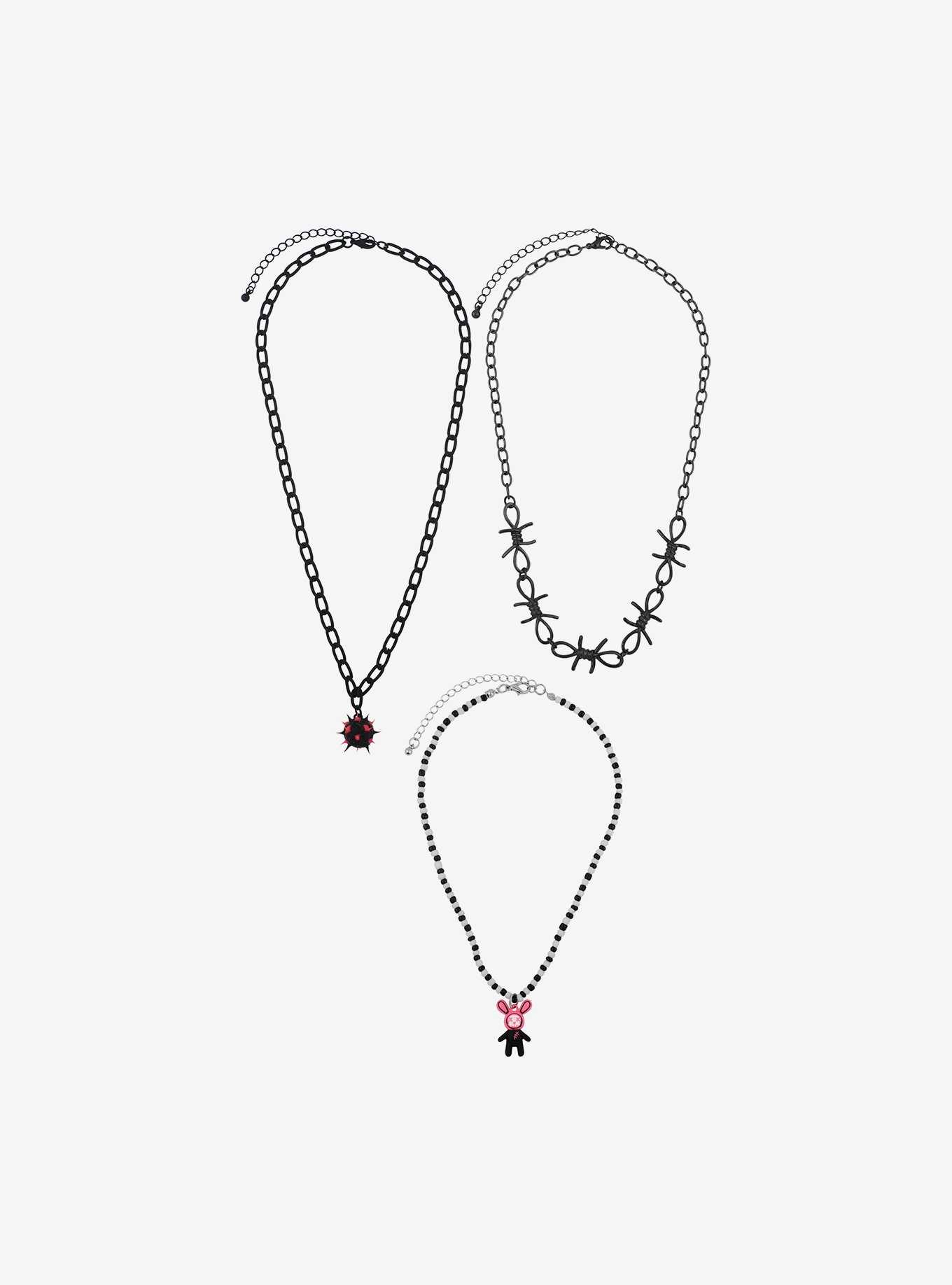 Barbed Wire Spike Bunny Necklace Set, , hi-res
