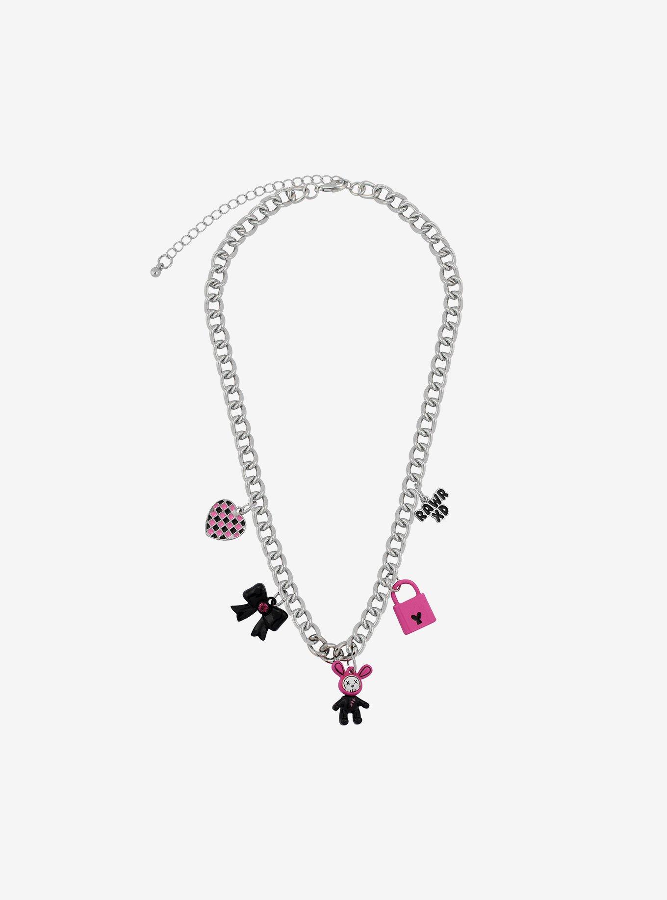 Rawr XD Bunny Padlock Chunky Chain Choker, , alternate