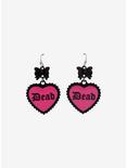 Pink Dead Heart Cupcake Drop Earrings, , alternate