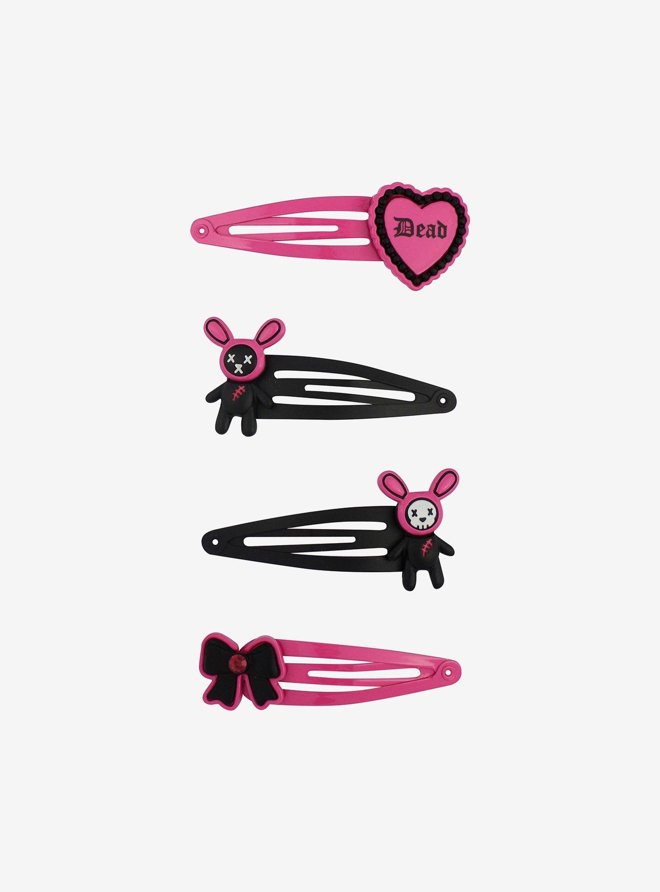 Pink Bunny Hair Clip Set, , alternate