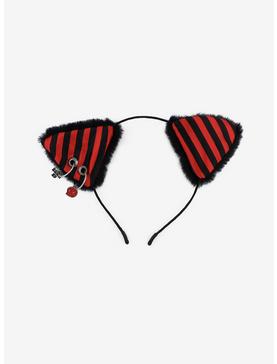 Rawr Red & Black Stripe Cat Ear Headband, , hi-res