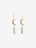 Moon Crystal Drop Earrings, , alternate