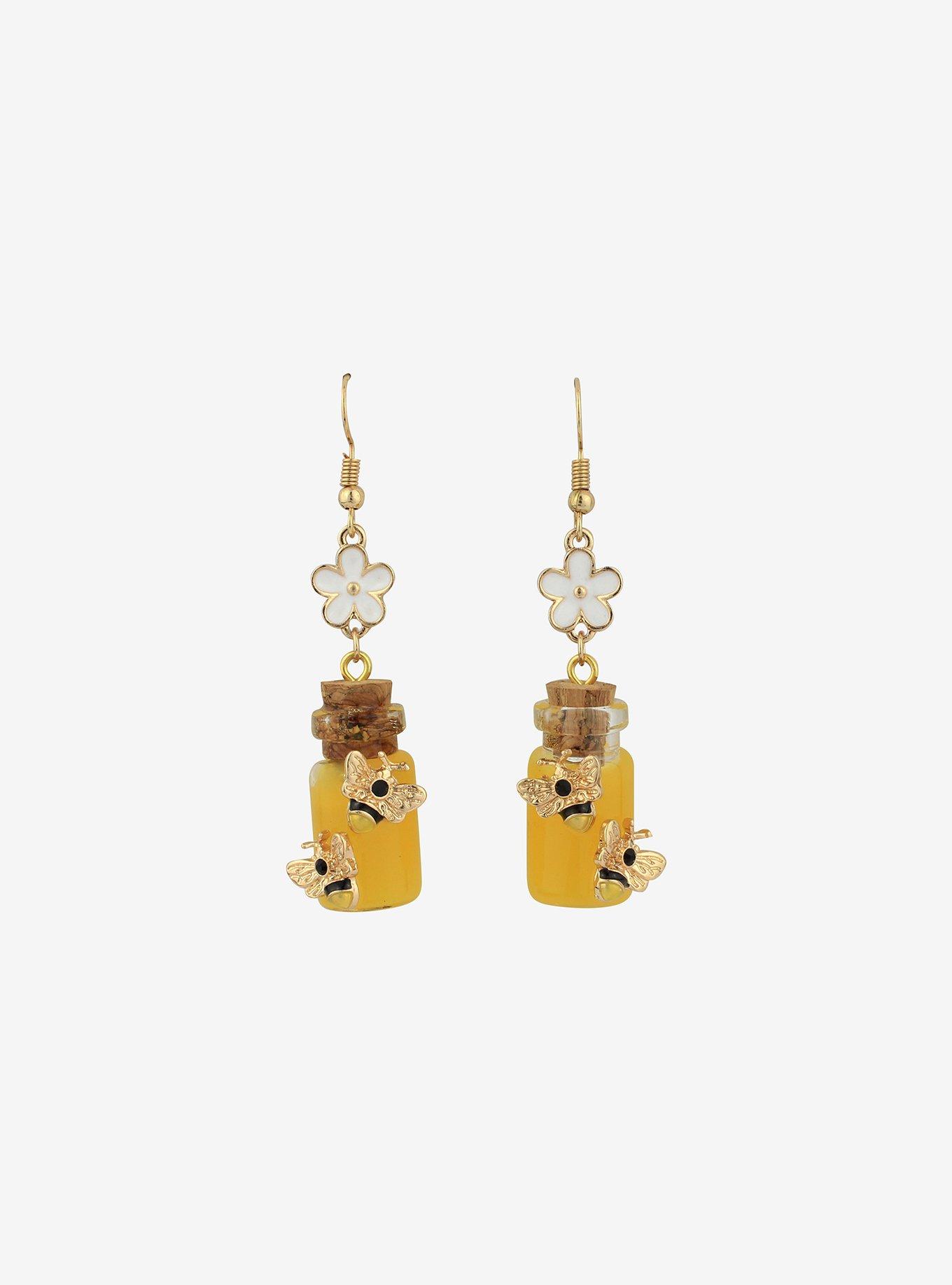Honey Bottle & Bee Earrings, , alternate