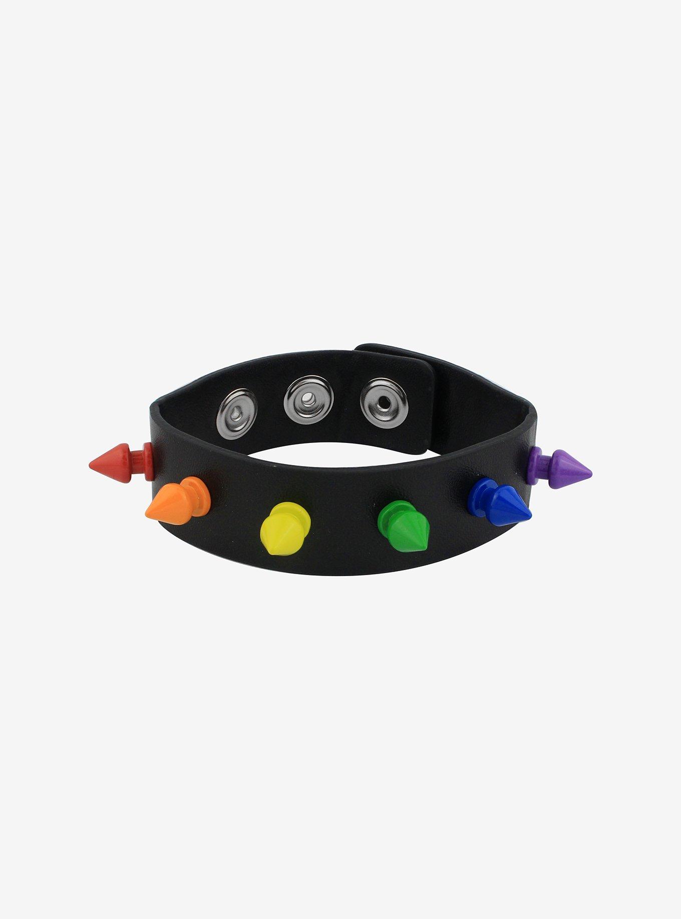 Rainbow Spike Cuff Bracelet, , alternate