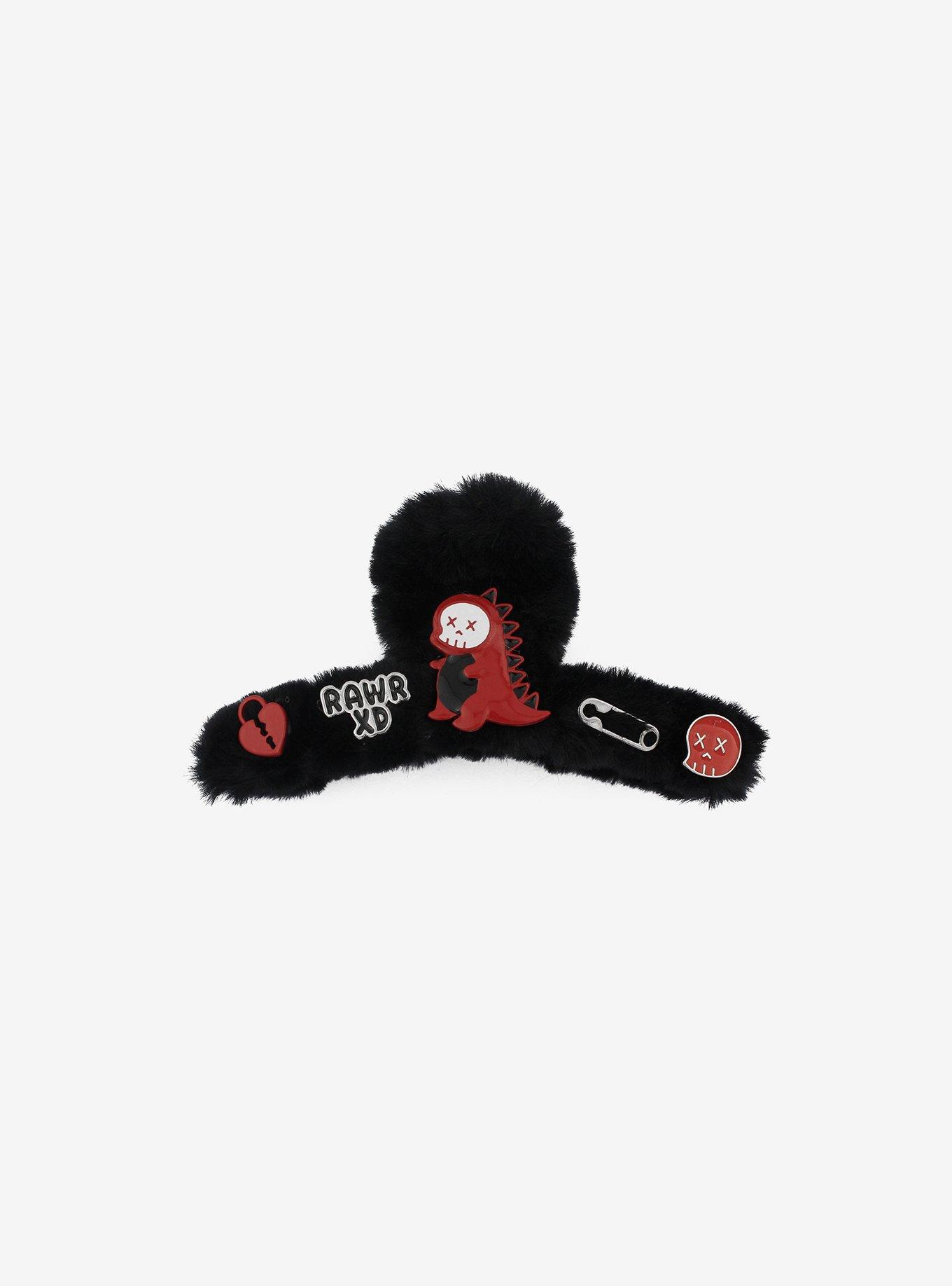 Rawr Dino Fuzzy Claw Hair Clip, , alternate