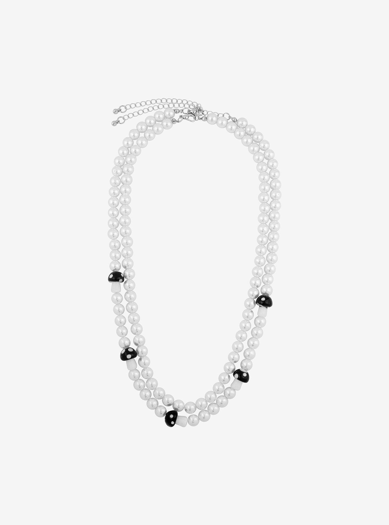 Black Mushroom Pearl Guys Necklace Set, , alternate