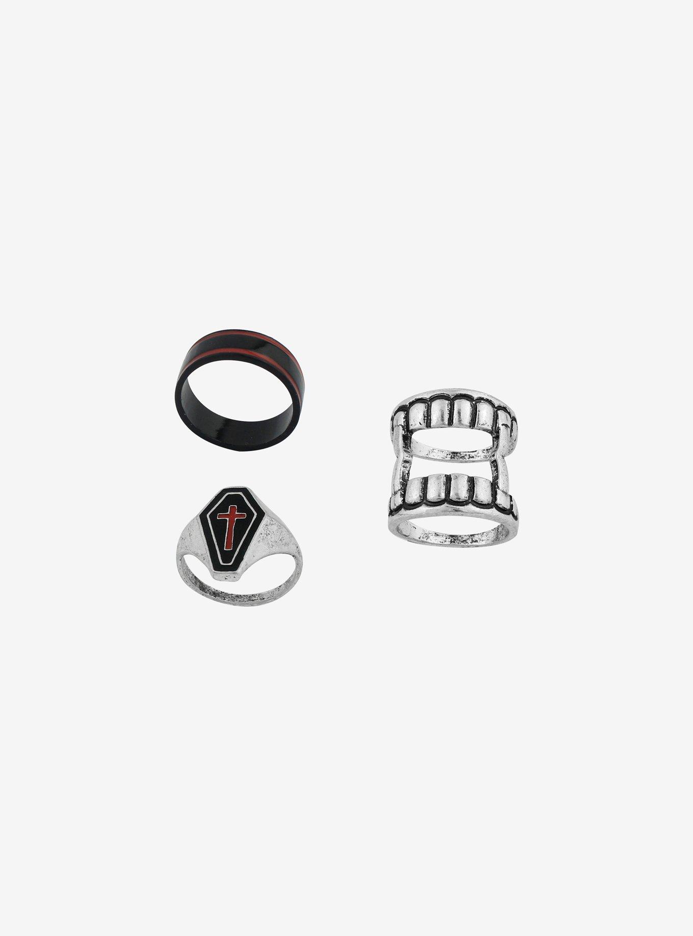 Vampire Teeth Coffin Guys Ring Set, , alternate