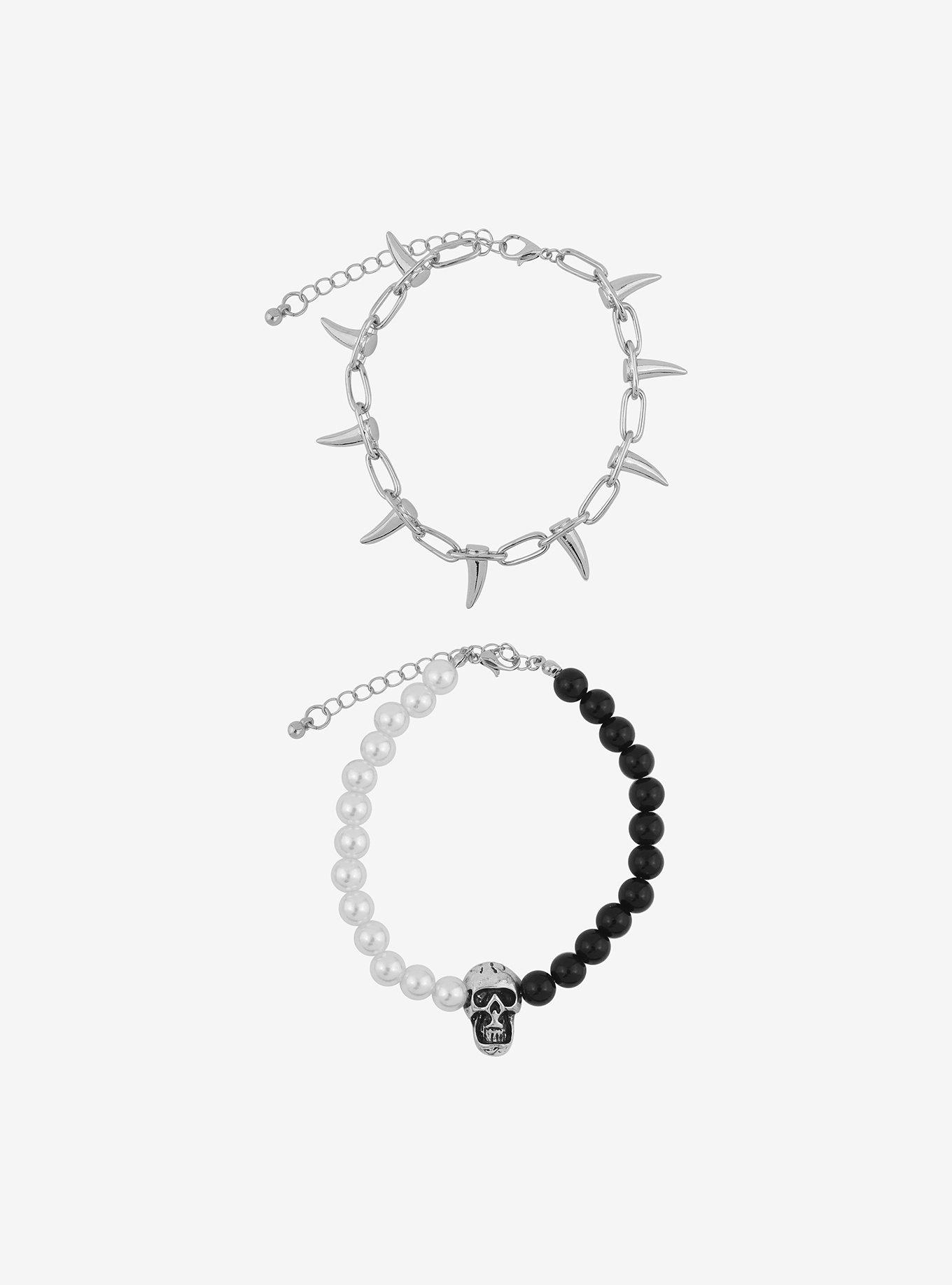 Spiked Pearl Guys Bracelet Set, , alternate