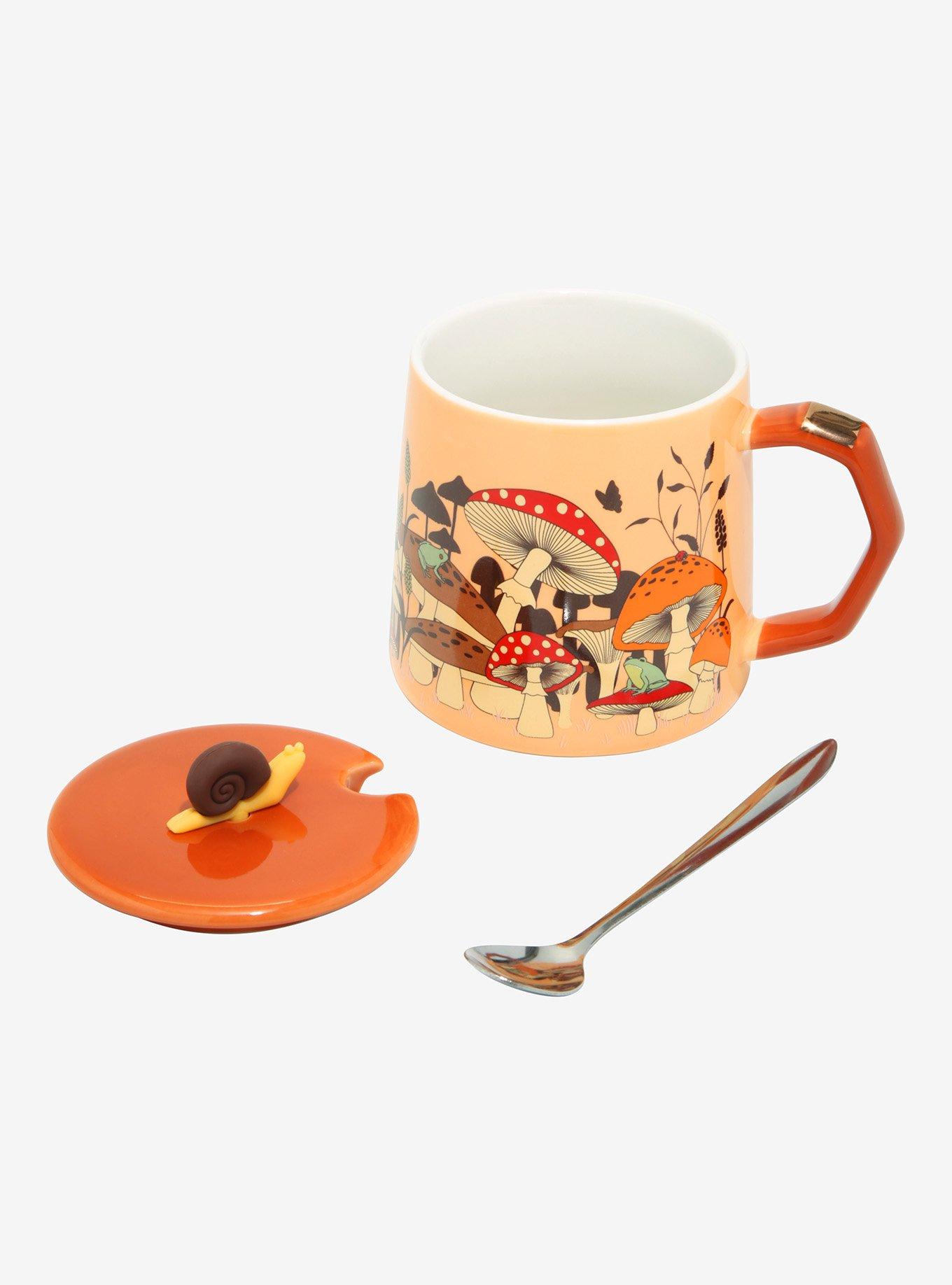 Mushroom Forest Mug With Spoon & Lid, , alternate