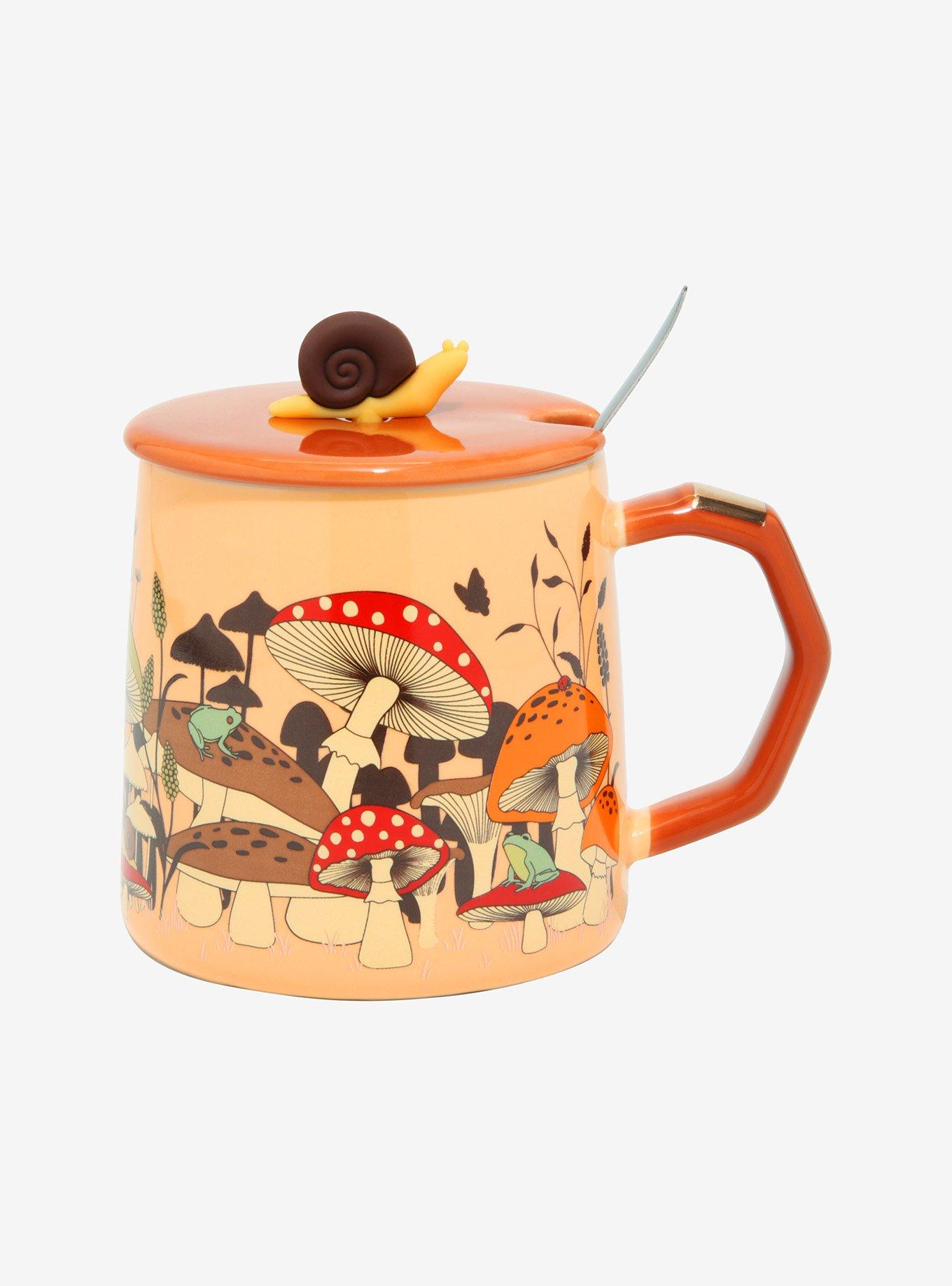 Mushroom Forest Mug With Spoon & Lid, , alternate