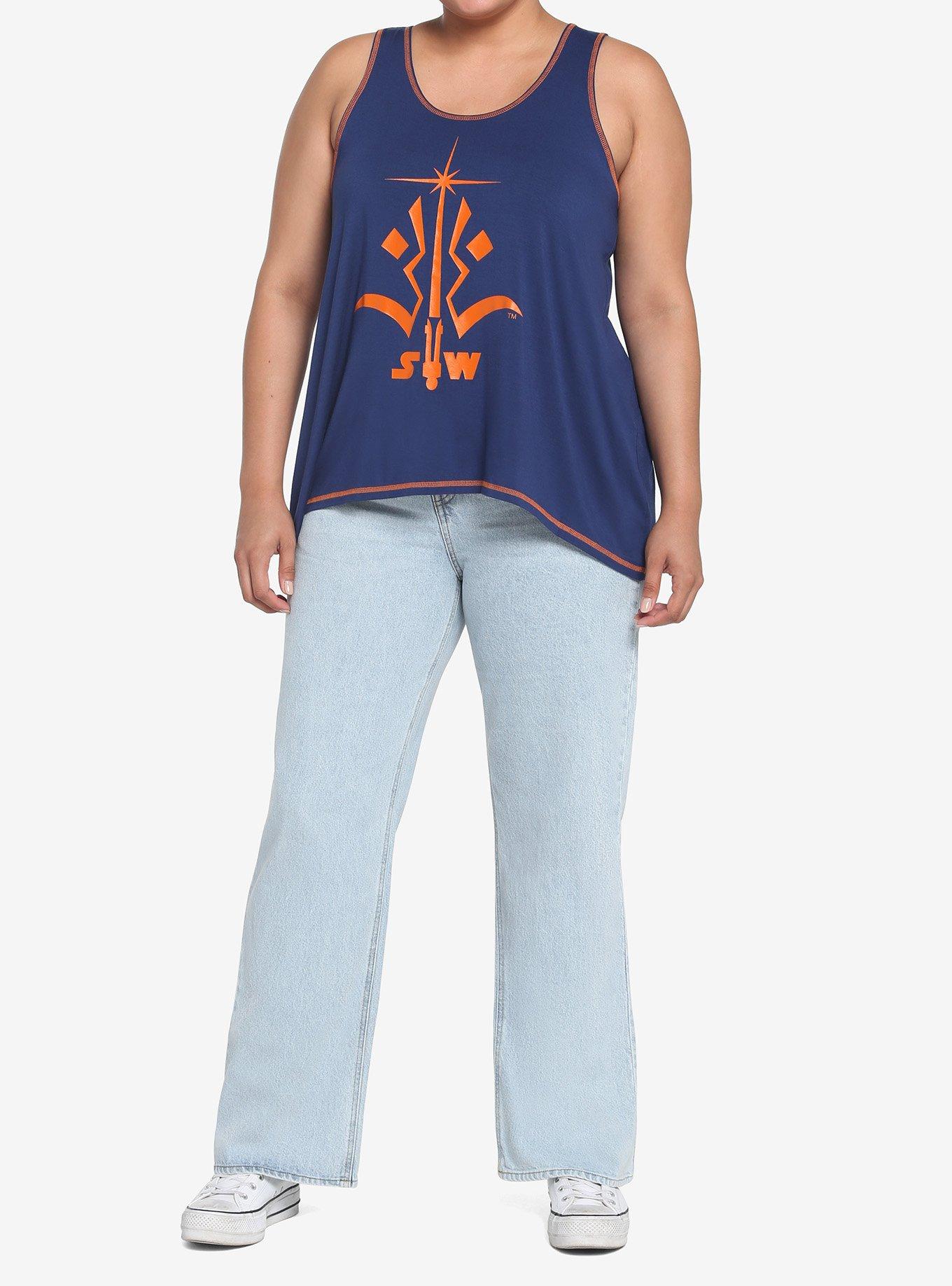Her Universe Star Wars Ahsoka Tano Logo Flowy Tank Top Plus Size, DARK BLUE, alternate