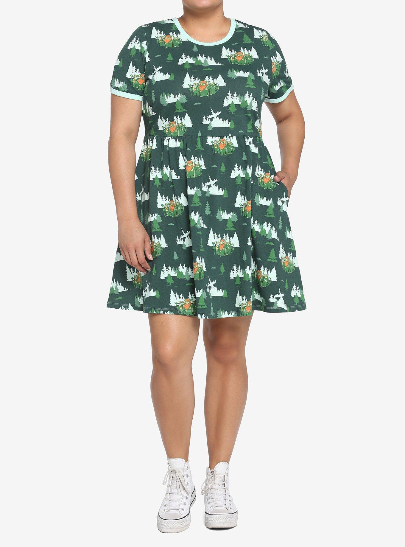 Her Universe Star Wars Endor Ewok Ringer Dress Plus Size, MULTI, alternate