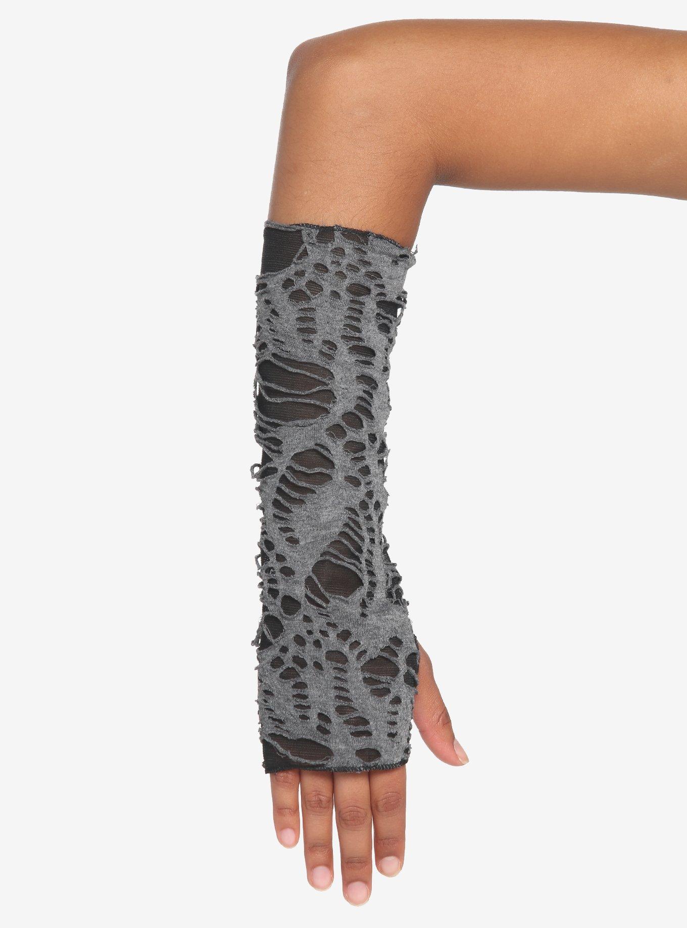 Cobweb Mesh Arm Warmers, , alternate