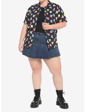 Rainbow Mushroom Girls Resort Woven Button-Up Plus Size, , hi-res