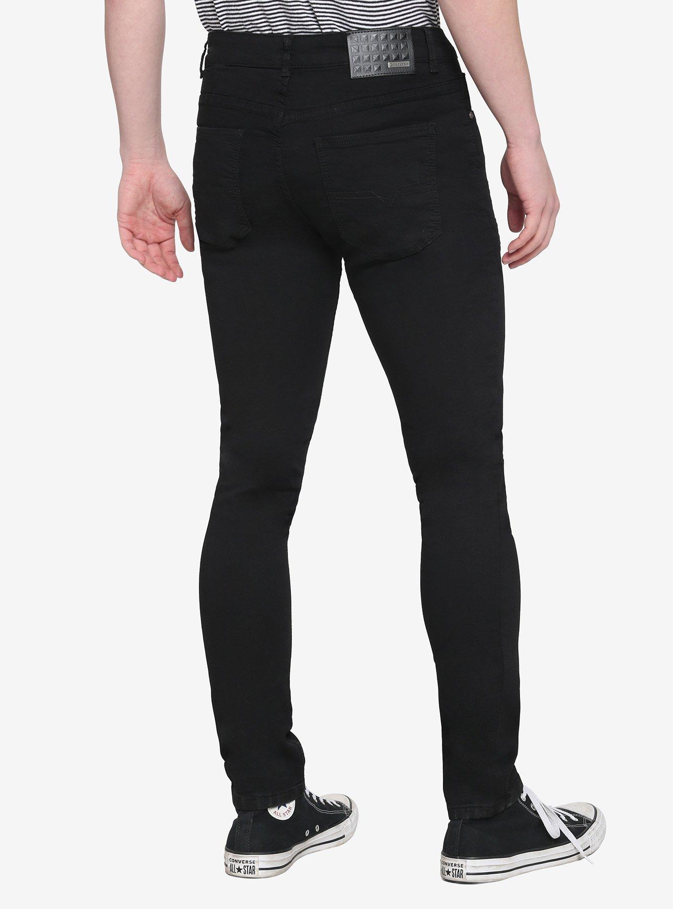 Black Denim Skinny Jeans, BLACK, alternate