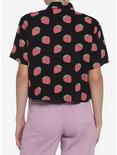Black Strawberry Girls Crop Woven Button-Up, BLACK, alternate