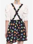 Rainbow Mushroom Suspender Skirt, BLACK, alternate