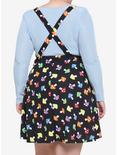 Rainbow Mushroom Suspender Skirt Plus Size, BLACK, alternate