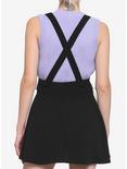 Black & White Lace-Up Suspender Skirt, BLACK, alternate