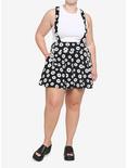 Black & White Daisy Suspender Skirt Plus Size, BLACK, alternate