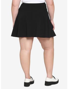 Black & Green Double Lace-Up Skirt Plus Size, , hi-res