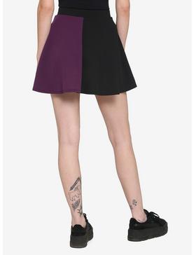 Black & Purple Split Hook-And-Eye Skirt, , hi-res