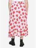 Pink Strawberry Midi Skirt Plus Size, PINK, alternate