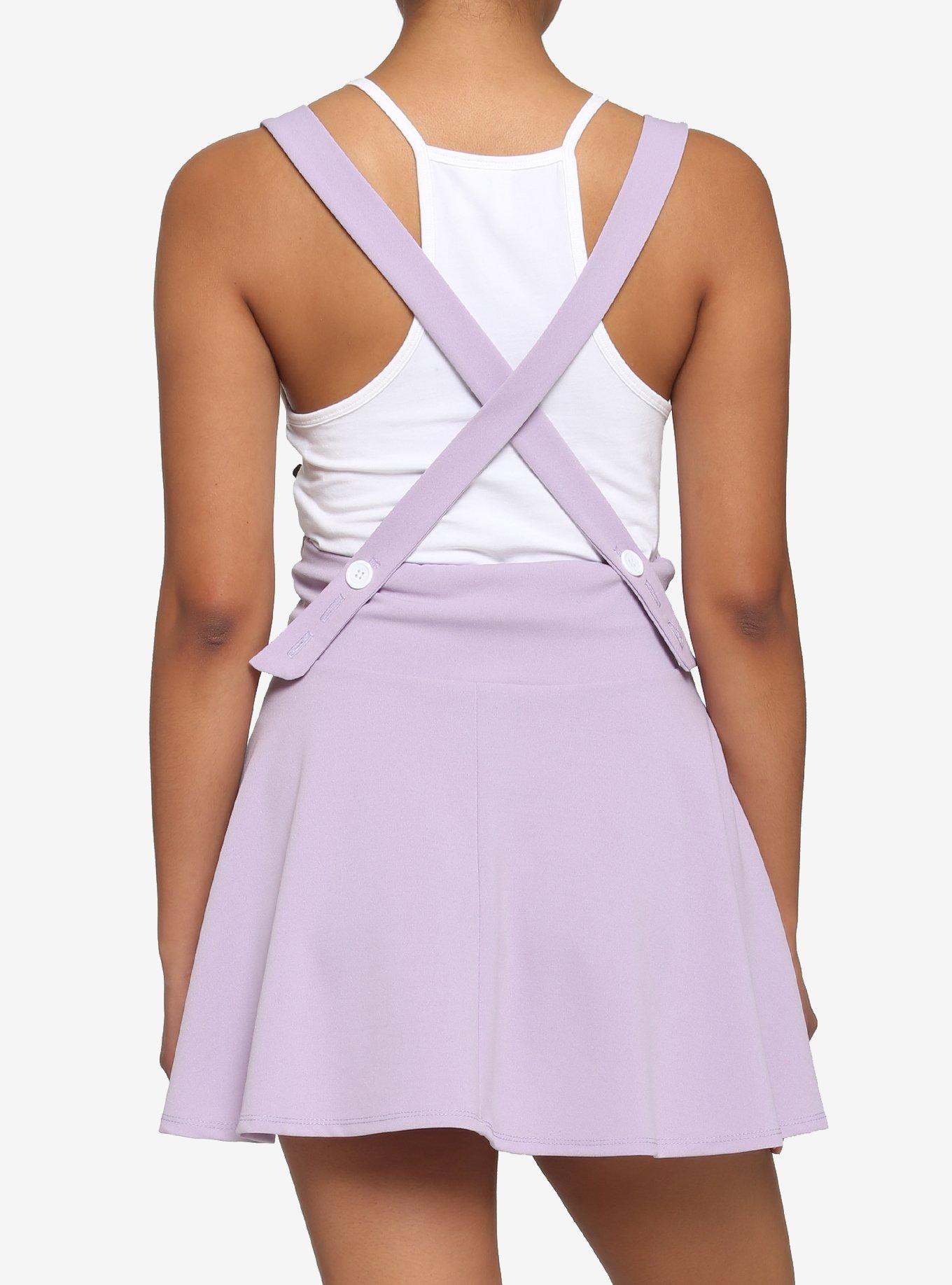 Lavender Lace-Up Suspender Skirt, LAVENDER, alternate