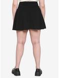 Black & White Double Lace-Up Skirt Plus Size, BLACK, alternate