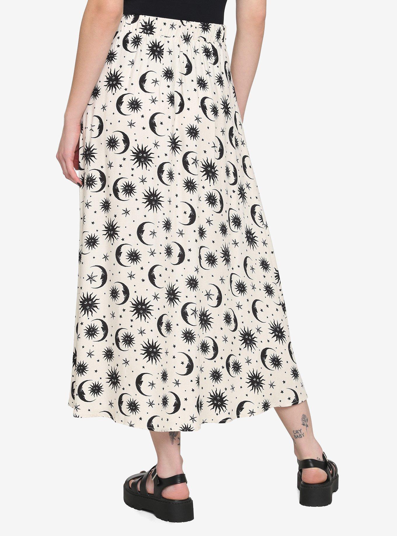 Celestial Button-Front Midi Skirt, IVORY, alternate