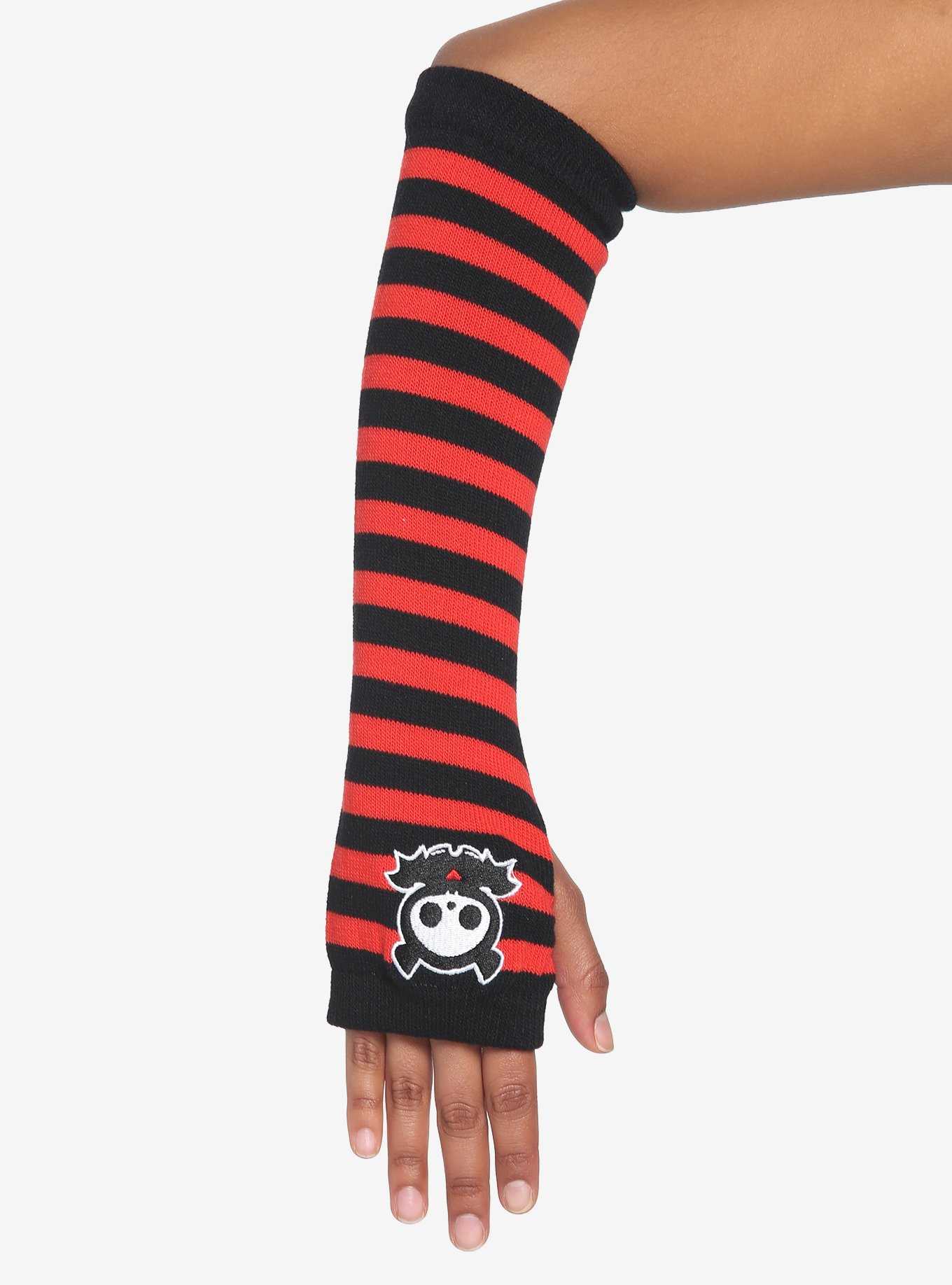 Skelanimals Diego Red & Black Stripe Arm Warmers, , hi-res