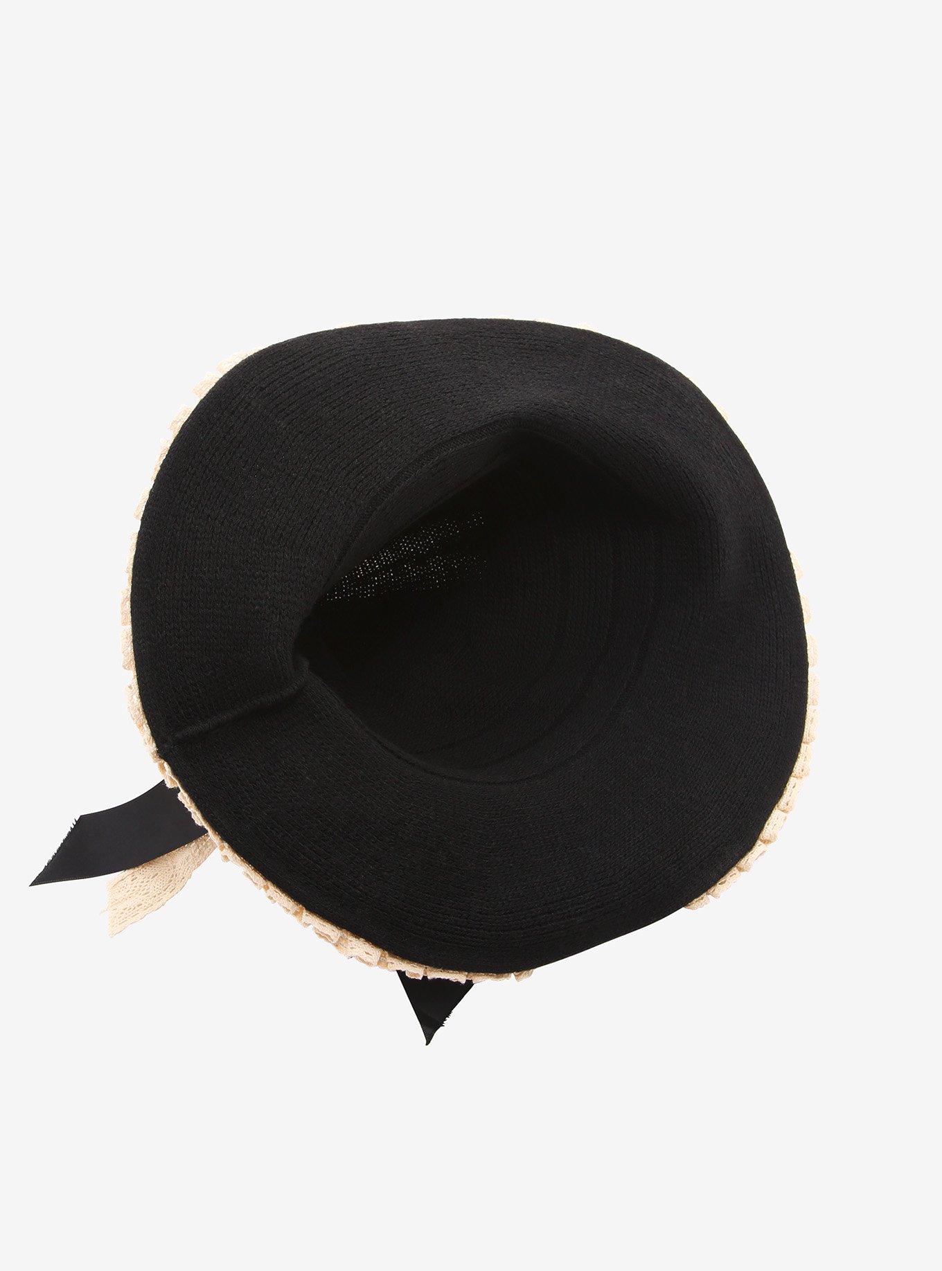Black Kawaii Cottage Witch Hat, , alternate
