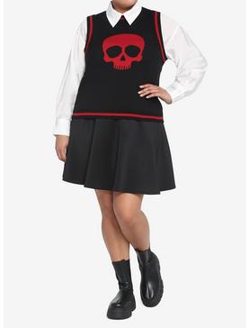 Red Skull Girls Sweater Vest Plus Size, , hi-res