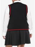 Red Skull Girls Sweater Vest Plus Size, RED, alternate