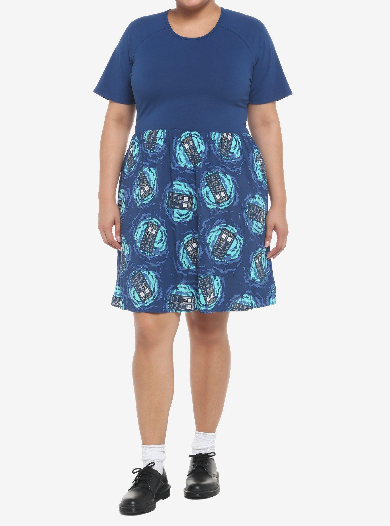 Her Universe Doctor Who TARDIS Dress Plus Size, DARK BLUE, alternate