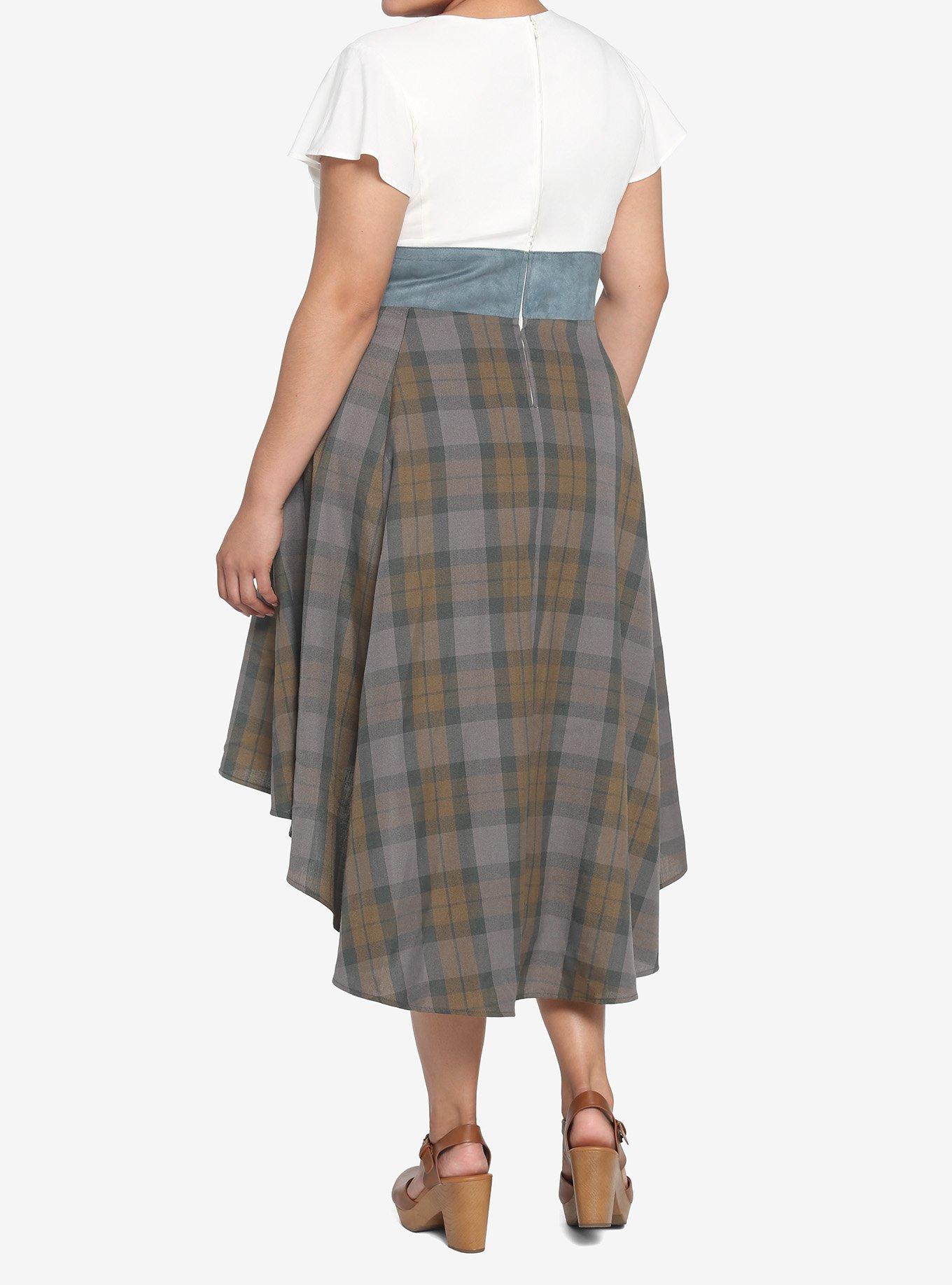 Her Universe Outlander Tartan Lace-Up Hi-Low Dress Plus Size, OUTLANDER TARTAN, alternate