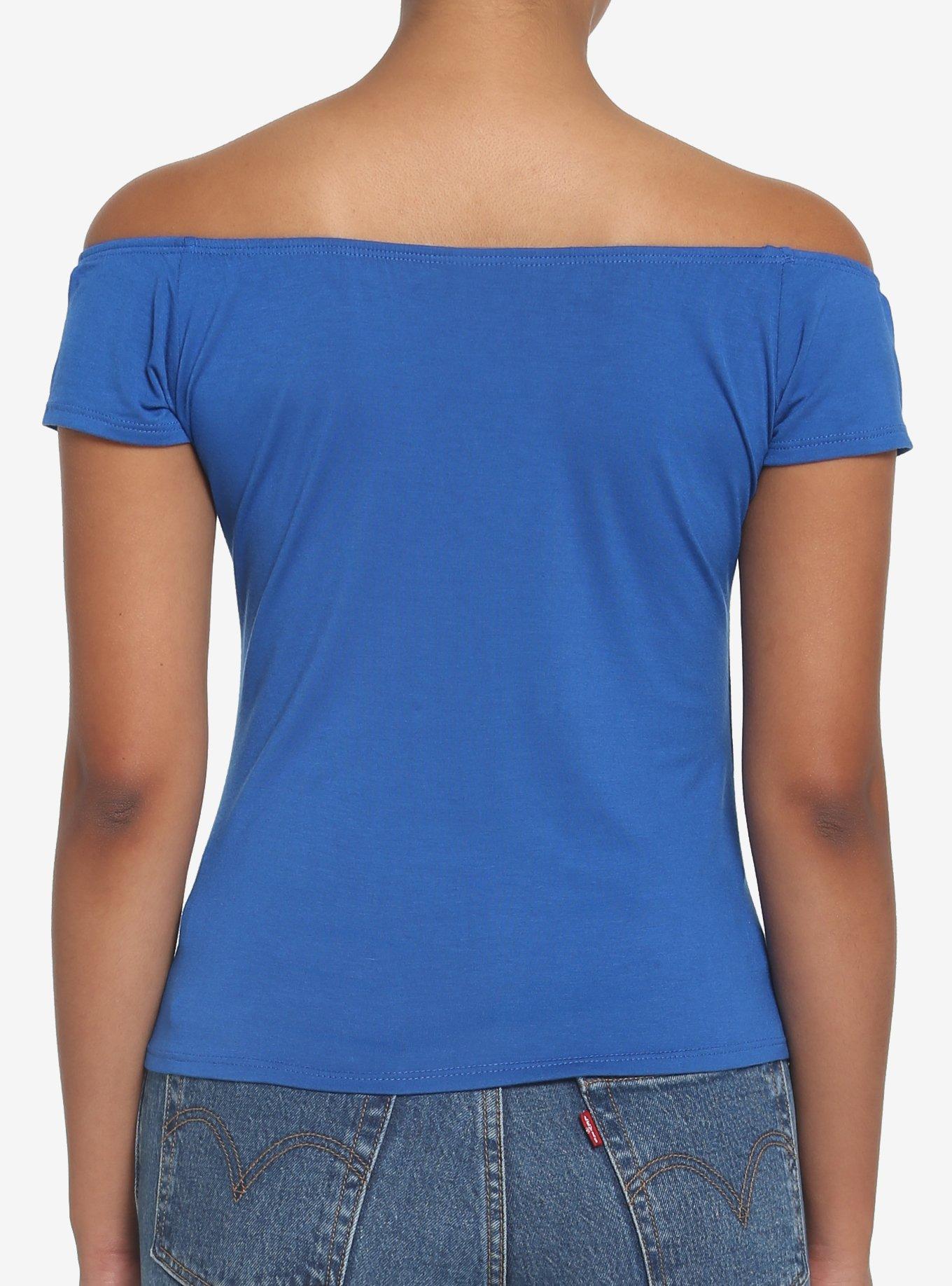Blue Off-The-Shoulder Top, BLUE, alternate