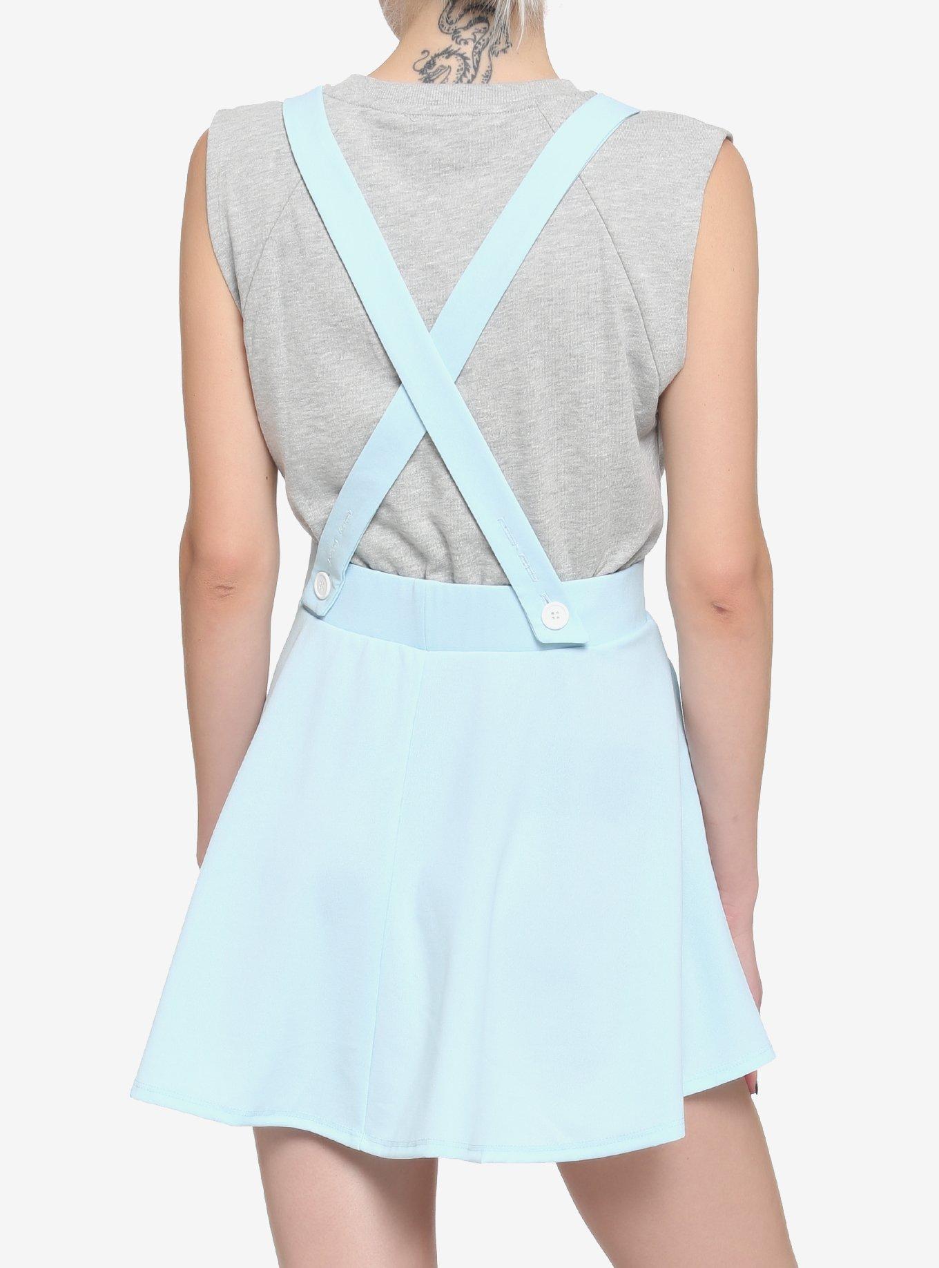 Light Blue Suspender Skirt, BLUE, alternate