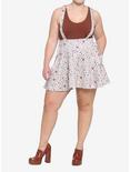 Ivory Cottagecore Lace-Up Suspender Skirt Plus Size, MULTI, alternate