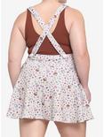 Ivory Cottagecore Lace-Up Suspender Skirt Plus Size, MULTI, alternate