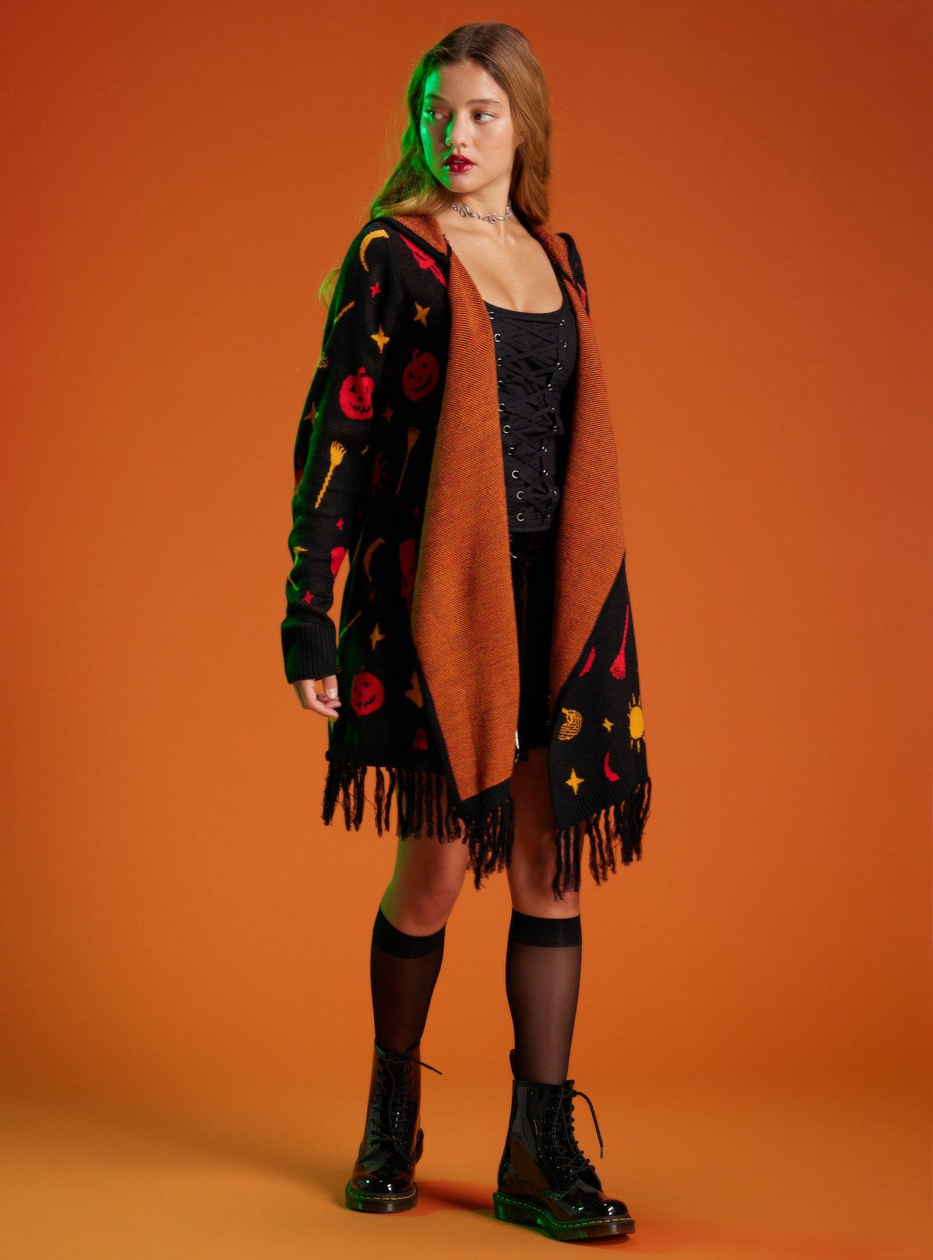 Her Universe Disney Hocus Pocus Dani Hooded Fringe Cardigan, MULTI, alternate