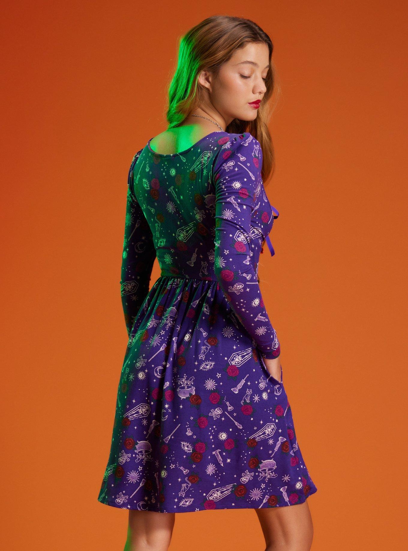 Her Universe Disney Hocus Pocus Icons Lace-Up Dress, MULTI, alternate
