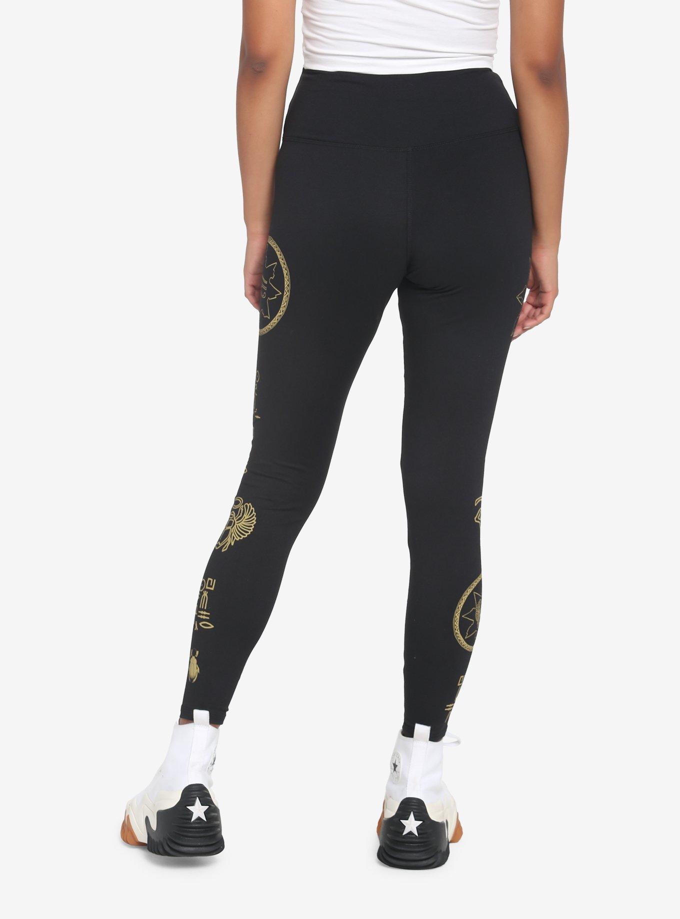 The Mummy Hieroglyphics Leggings, BLACK, alternate