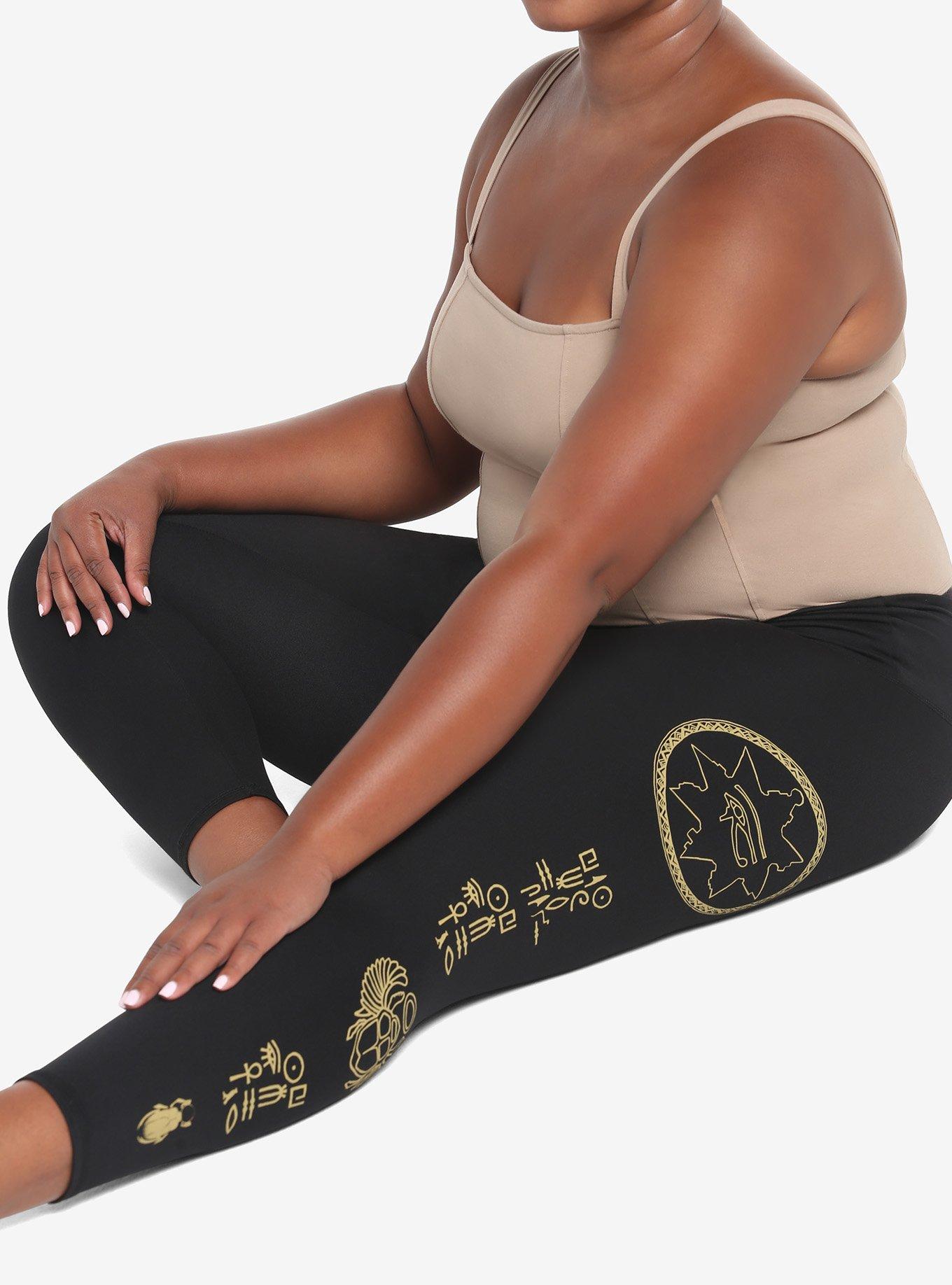 The Mummy Hieroglyphics Leggings Plus Size, BLACK, alternate