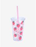 Strawberry Milk Pink Cow Acrylic Travel Cup, , alternate