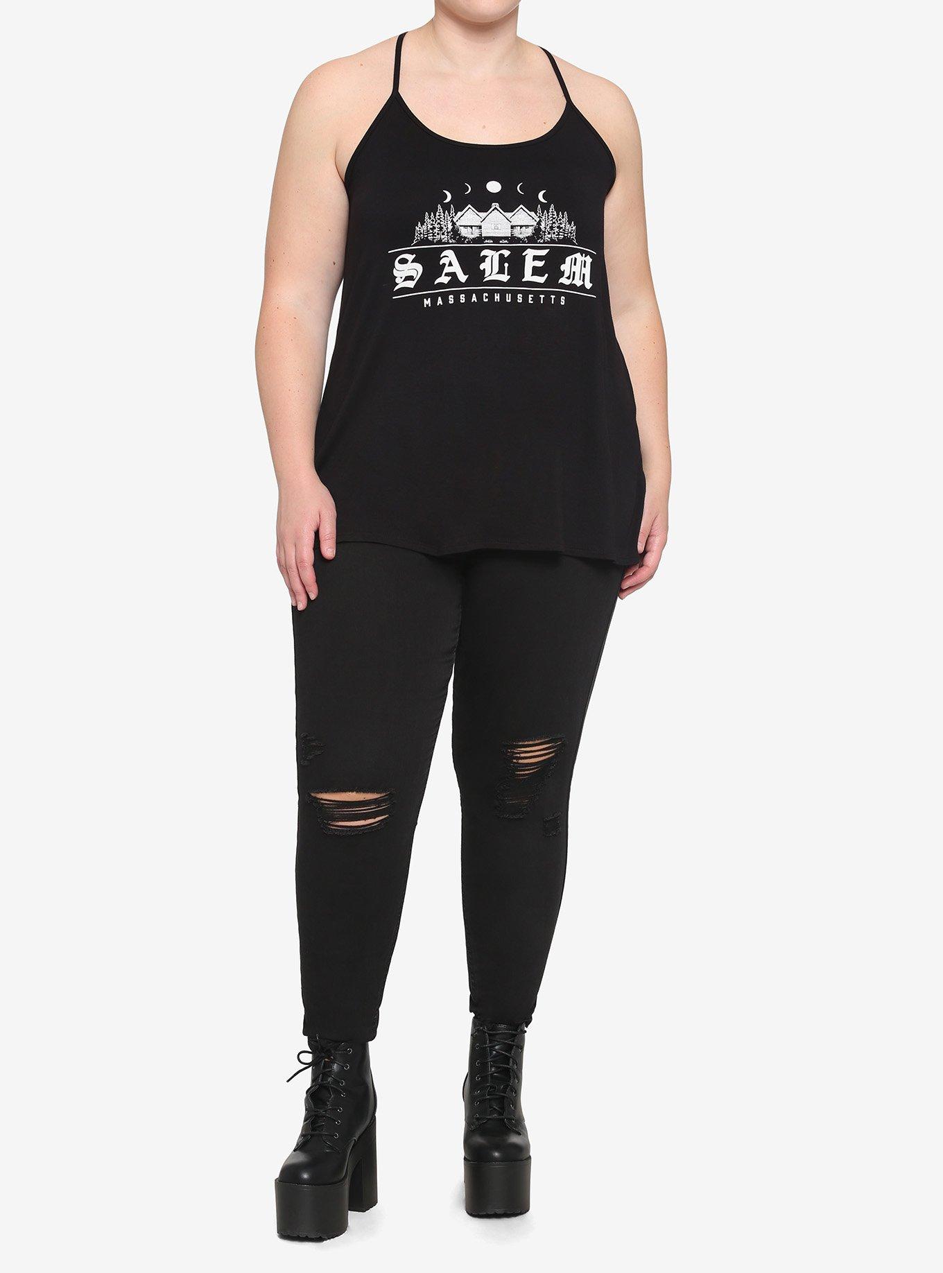 Salem Shark Bite Girls Tank Top Plus Size, BLACK, alternate