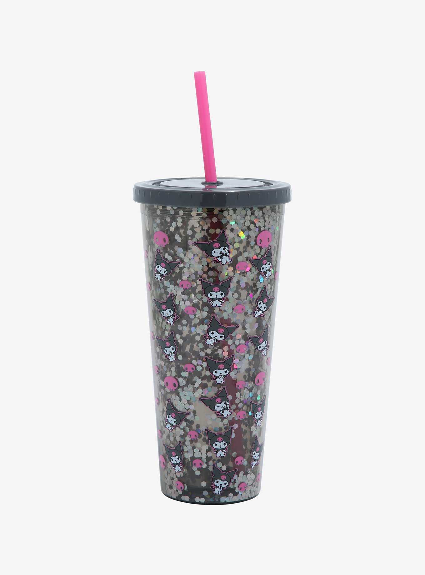 Kuromi Skull Glitter Acrylic Travel Cup, , hi-res